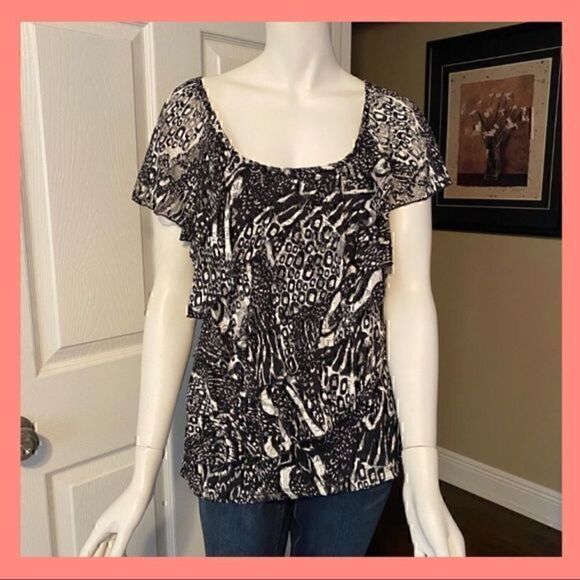 NWOT. AGB Layered Ruffle Top - Picture 1 of 9